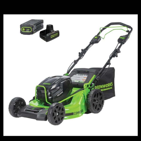 Greenworks Commercial 82V 21" Brushless Push Mower with (1) 5Ah Battery and Dual Port Charger (82LM21-5DP)